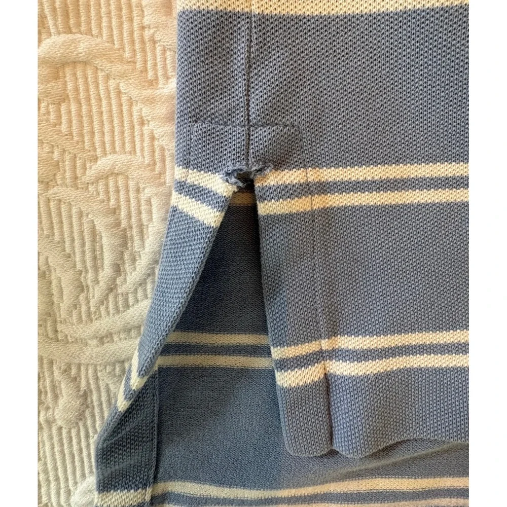 Polo‎ Ralph Lauren Mens Pima Stretch Mesh Striped Polo Shirt Blue White XL